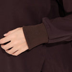 High-neck Side-zip Irregular Loose Top