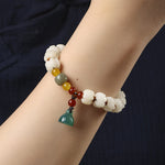 Buddha Stones Natural Bodhi Seed Red Agate Bodhi Calm Harmony Engraved Pumpkin Bead Lotus Bracelet