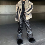Striped Eco-friendly Fur Double-sided Plush Jacket