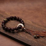 Buddha Stones Tibetan Bodhi Seed Agate Bead Luck Wealth Tassel Charm Wrist Mala (Extra 30% Off | USE CODE: FS30)