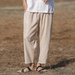Summer Linen Loose Cropped Pants