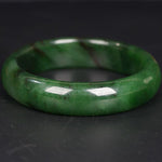 Buddha Stones Natural Hetian Cyan Jade Happiness Success Bracelet Bangle