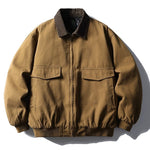 Retro Patchwork Loose-fitting Thick Collared Jacket