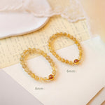 Buddha Stones Golden Rutilated Quartz Strawberry Quartz Star Protection Bracelet