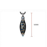 FREE Today: Peace & Purity Tibetan Om Mani Padme Hum Nine-Eye Dzi Bead Pattern Rotatable Necklace Pendant