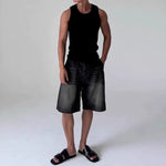 Heavyweight Ribbed Knit Tank Top Slim Fit Workout Gym Shirt