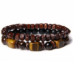 Buddha Stones Tiger Eye Frosted Stone Hematite Courage Bracelet