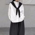 Womenâ€˜s Stand-up Collar Long-sleeved Loose Casual Base Shirt