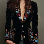María ⎸ Blazer Bordado con Estampado Floral Multicolor