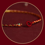 Buddha Stones 14K Gold Plated Handmade Red Gold Rope King Kong Knot Braided Luck Bracelet