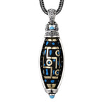 FREE Today: Peace & Purity Tibetan Om Mani Padme Hum Nine-Eye Dzi Bead Pattern Rotatable Necklace Pendant