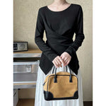 Irregular Hem Cross-over Knit Sweater