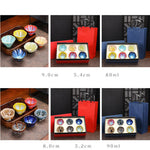 Buddha Stones 6Pcs Plum Blossom Petal Pattern Chinese Jianzhan Kiln Change Ceramic Teacup Kung Fu Tea Cup Bowl With Gift Box