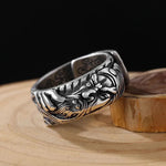 Buddha Stones Guan Gong Auspicious Clouds Amulet Wealth Ring