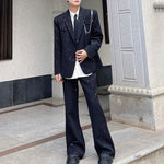 Gypsophila Pearl Necklace Jacket Flared Trousers Two-piece Set