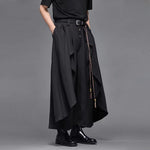 Japanese Retro Faux Two-piece Wide-leg Cropped Trousers