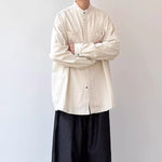 Stand Collar Solid Color Loose Casual Shirt