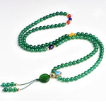Buddha Stones 108 Mala Beads Natural Green Agate Power Support Bracelet (Extra 30% Off | USE CODE: FS30)