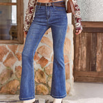 Zeagoo Distressed High Waist Baggy Denim Pants Wide Leg Trousers