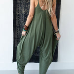 Zeagoo Women's Casual Loose Summer Rompers Sleeveless Loose Spaghetti Strap Baggy Overalls Harem Jumpsuits