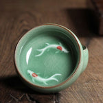 Buddha Stones Colorful Koi Fish Ceramic Teacup Kung Fu Tea Cup Bowl