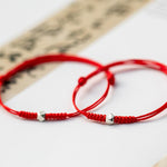 Buddha Stones 925 Sterling Silver Luck Bead Protection Red String Thin Cord Braided Bracelet