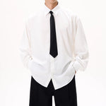 Wrinkle-resistant Detachable Tie Draped Shirt