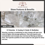 Buddha Stones "Blessings of Light and Protection" White Crystal Bracelet Includes Gift Message Card