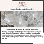 Buddha Stones Natural White Crystal Lotus Wrist Mala Meditation Tassels Pocket Mala Car Decoration