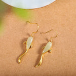 FREE Today: Luck and Healing Fish Pattern Jade Dangle Drop Earrings
