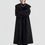 Hooded Wool Over-knee Cape Coat
