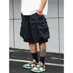 Large Pocket Zipper Casual Loose Shorts