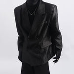 Double-breasted Casual Pleated Blazer