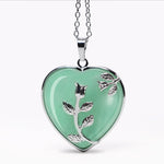 Buddha Stones Natural Healing Crystals Heart Pendant Necklaces