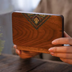 Buddha Stones Vintage Handmade Black Walnut Wood Jewelry Storage Box Wooden Gift Box