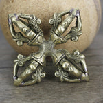 Buddha Stones Nepal Handmade 5 Prong Double Dorje Copper Strength Vajra