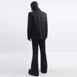 Glittery Starry Sky Loose Casual Blazer Slightly Flared Trousers Two-Piece Set