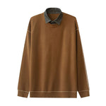 Color-blocked Faux Two-piece Knit Sweater
