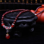 Buddha Stones Natural Garnet Red Agate Blessing Healing Bracelet Necklace Pendant