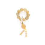 Buddha Stones Citrine Peace Buckle Prosperity Happiness Wrist Mala