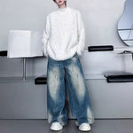 American Stand-up Collar Mink Beaded Sweater