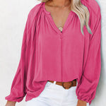 Zeagoo Split V Neck Long Sleeve Dolman Blouse for Women Casual Business Work Office 2026 | Under $40