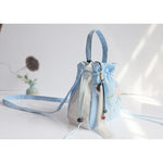Buddha Stones Handmade Embroidered Flowers Canvas Tote Shoulder Bag Handbag