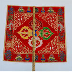 Buddha Stones Flower Endless Knot Prayer Altar Mat Healing Meditation 8 Auspicious Symbols Mat Table Runner