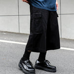 Vintage-style Multiple Pockets Cropped Trousers