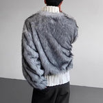 Fur Patchwork Twisted Turtleneck Sweater
