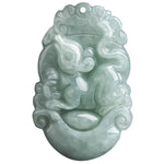 Buddha Stones Natural Jade 12 Chinese Zodiac Sucess Pendant Necklace