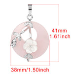 Buddha Stones Various Crystal Amethyst Green Aventurine Flower Healing Necklace Pendant