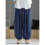 Loose Draped Ankle Tied Casual Harem Pants