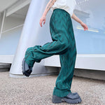 Thin Pleated Elastic Waist Casual Pants